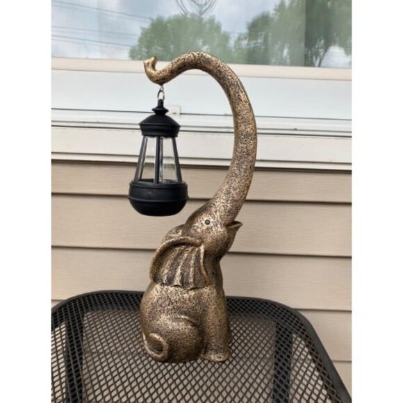 15" Outdoor Sculpture Figurine Statue Elephant Home Decorations - Picture 1 of 1